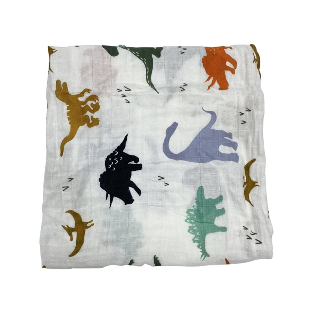 Dinosaur Muslin Blanket (approx 120cmX120cm)‎ NEW
